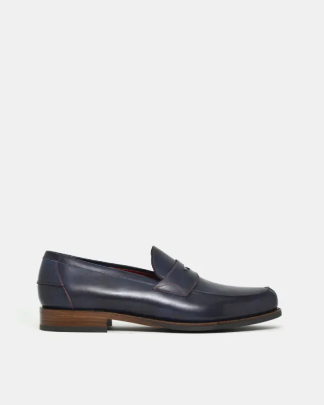 Museum Blue Penny Loafer sold by Cobbler Union