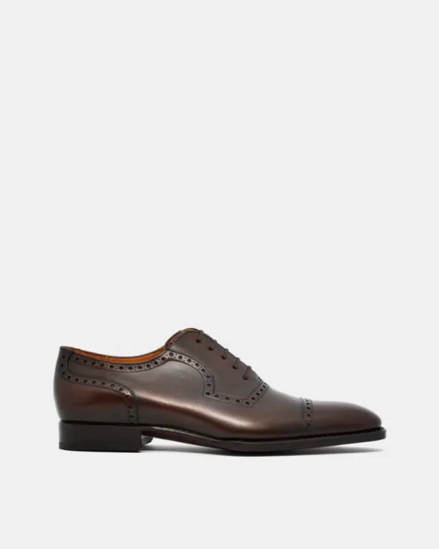 Museum Brown Cap Toe Brogue Oxford Shoe made by Cobbler Union