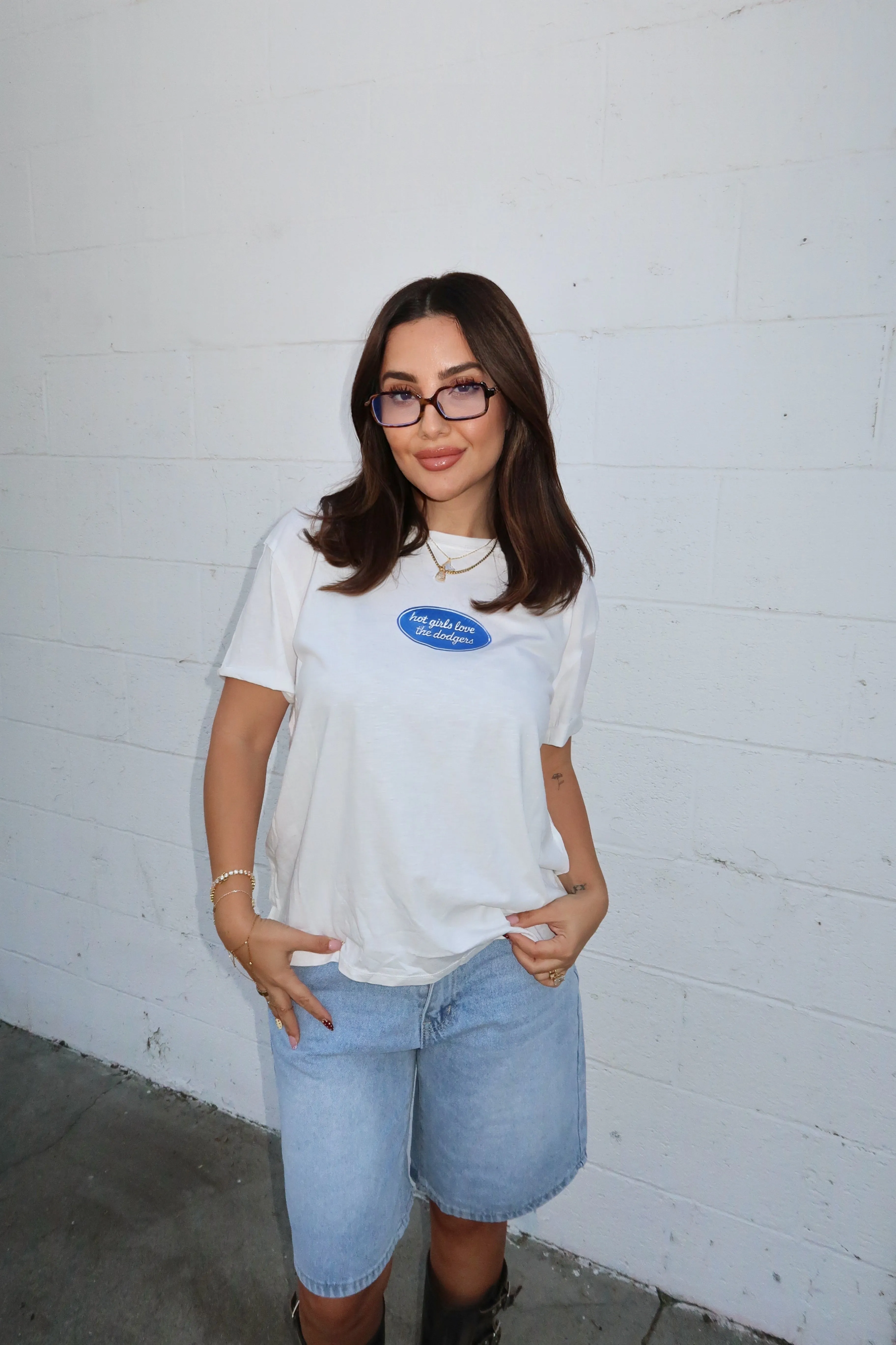 HOT GIRLS LOVE DODGERS TEE sold by Elvn Elvn product image thumbnail 4