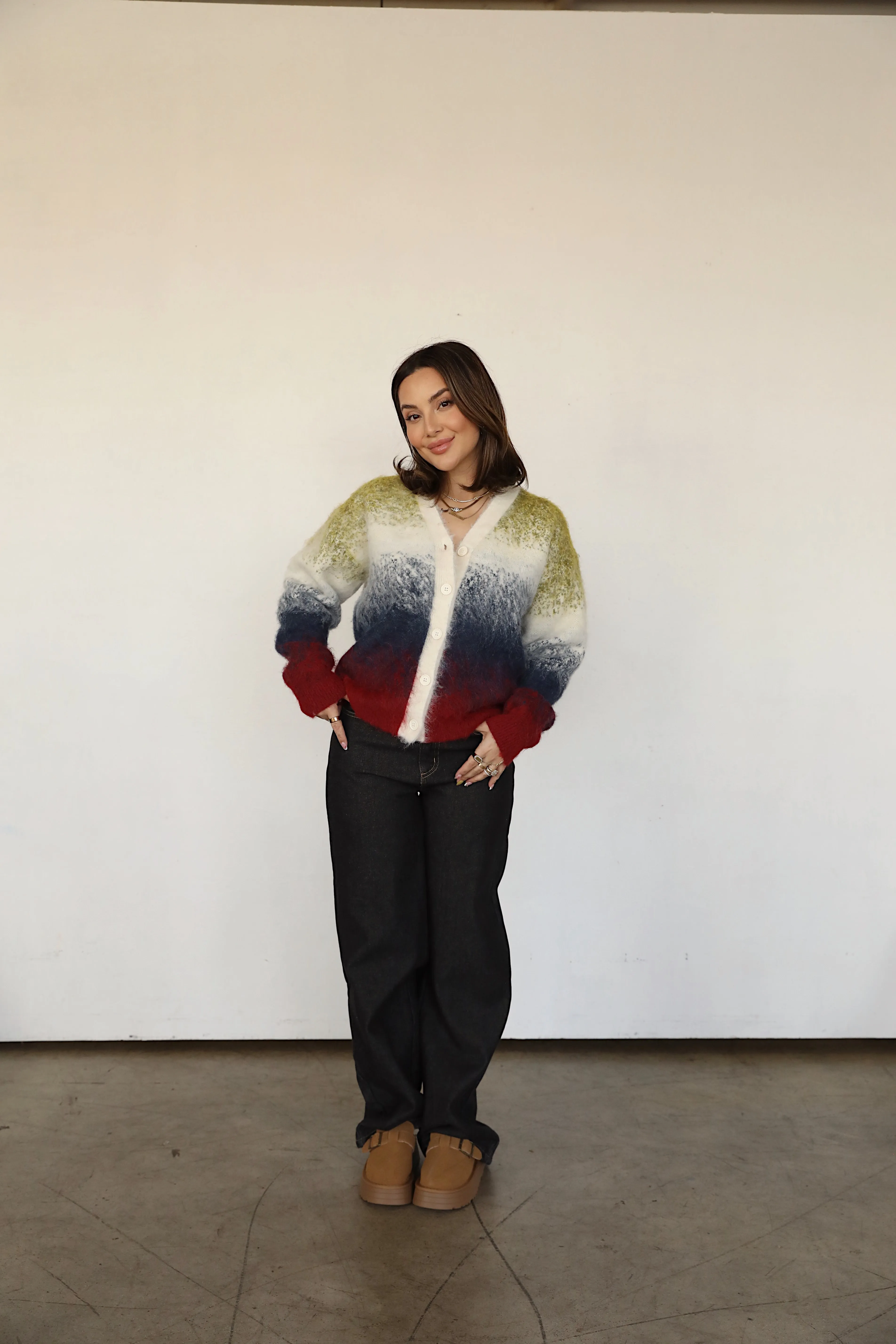 GRADIENT FUZZY CARDIGAN sold by Elvn Elvn product image thumbnail 3