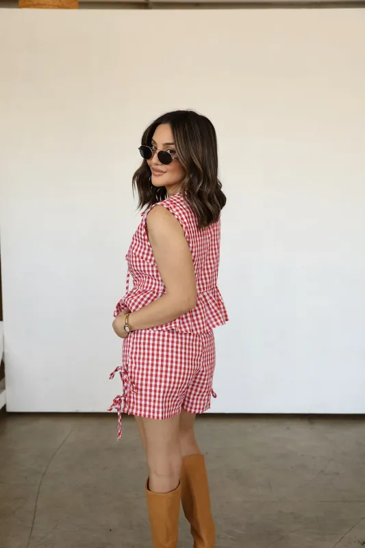 GINGHAM TIE SET made by Elvn Elvn