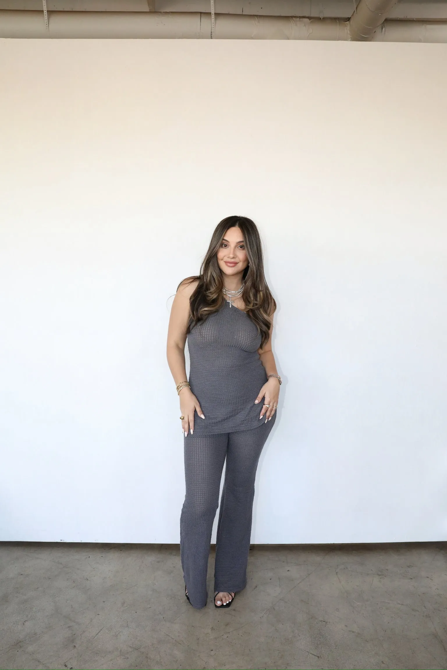 ONE SHOULDER WAFFLE SET sold by Elvn Elvn product image thumbnail 3