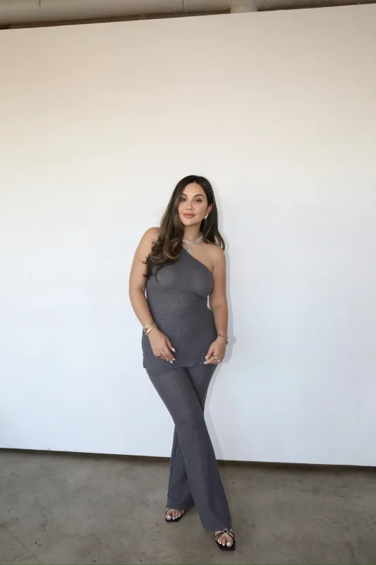 ONE SHOULDER WAFFLE SET made by Elvn Elvn