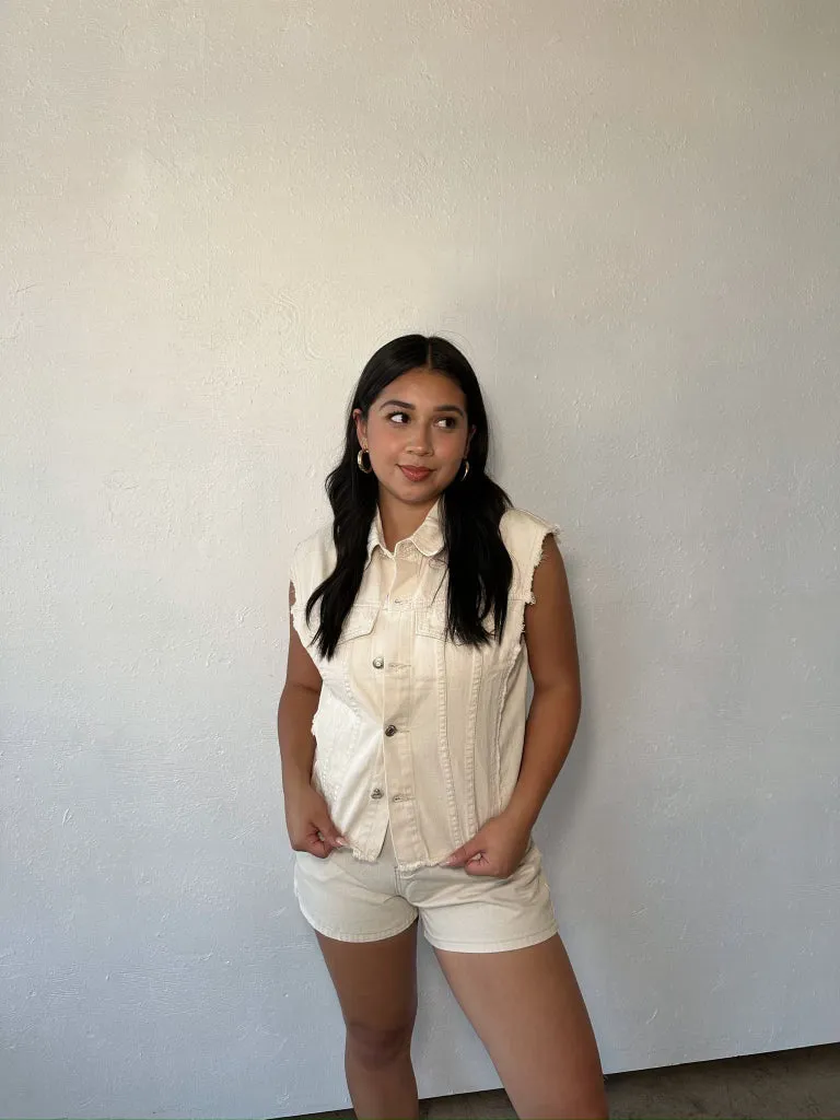 TAN VEST + SHORT SET sold by Elvn Elvn product image thumbnail 2