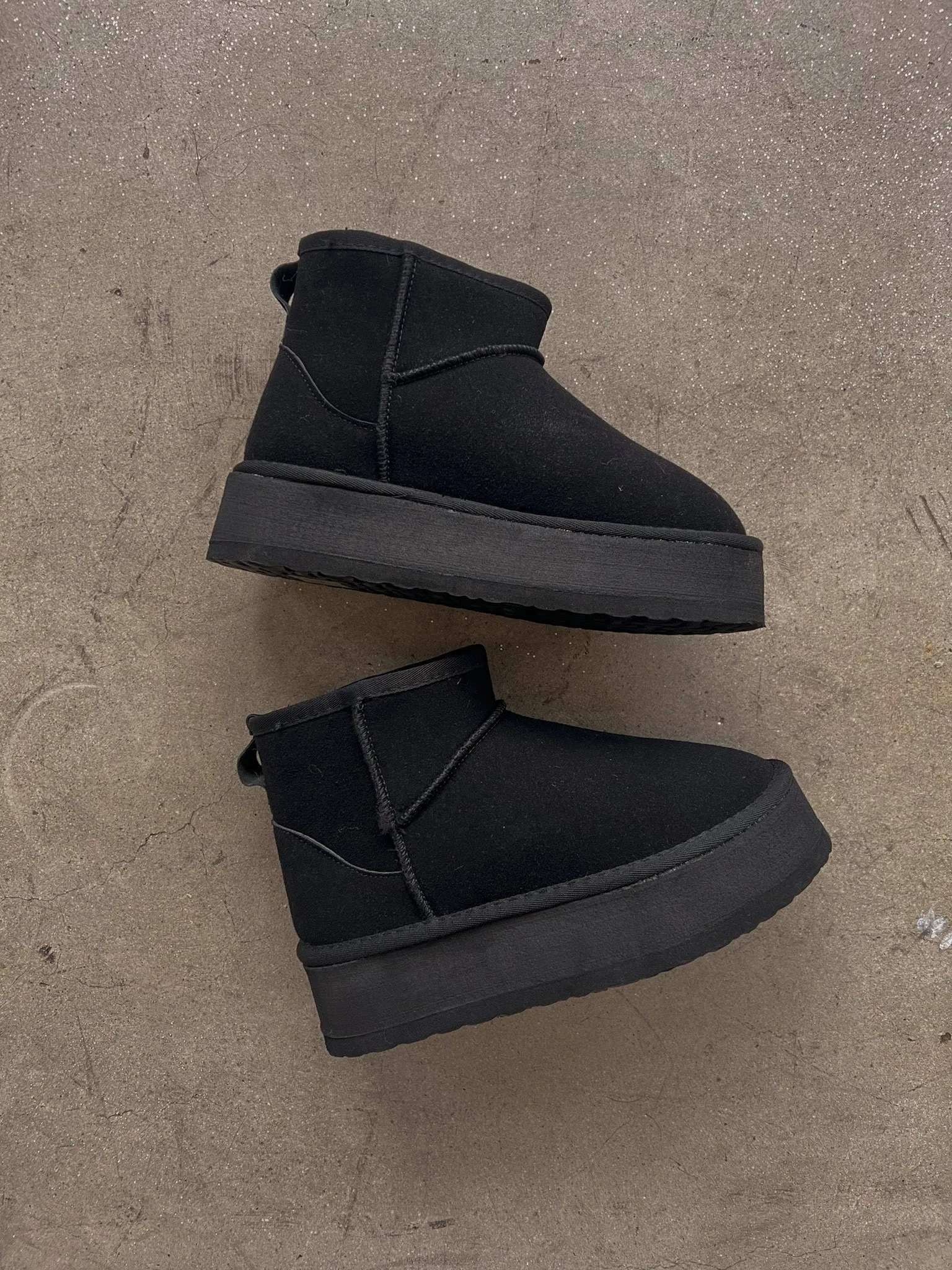 COZY MINI PLATFORM BOOTIES // BLACK sold by Elvn Elvn