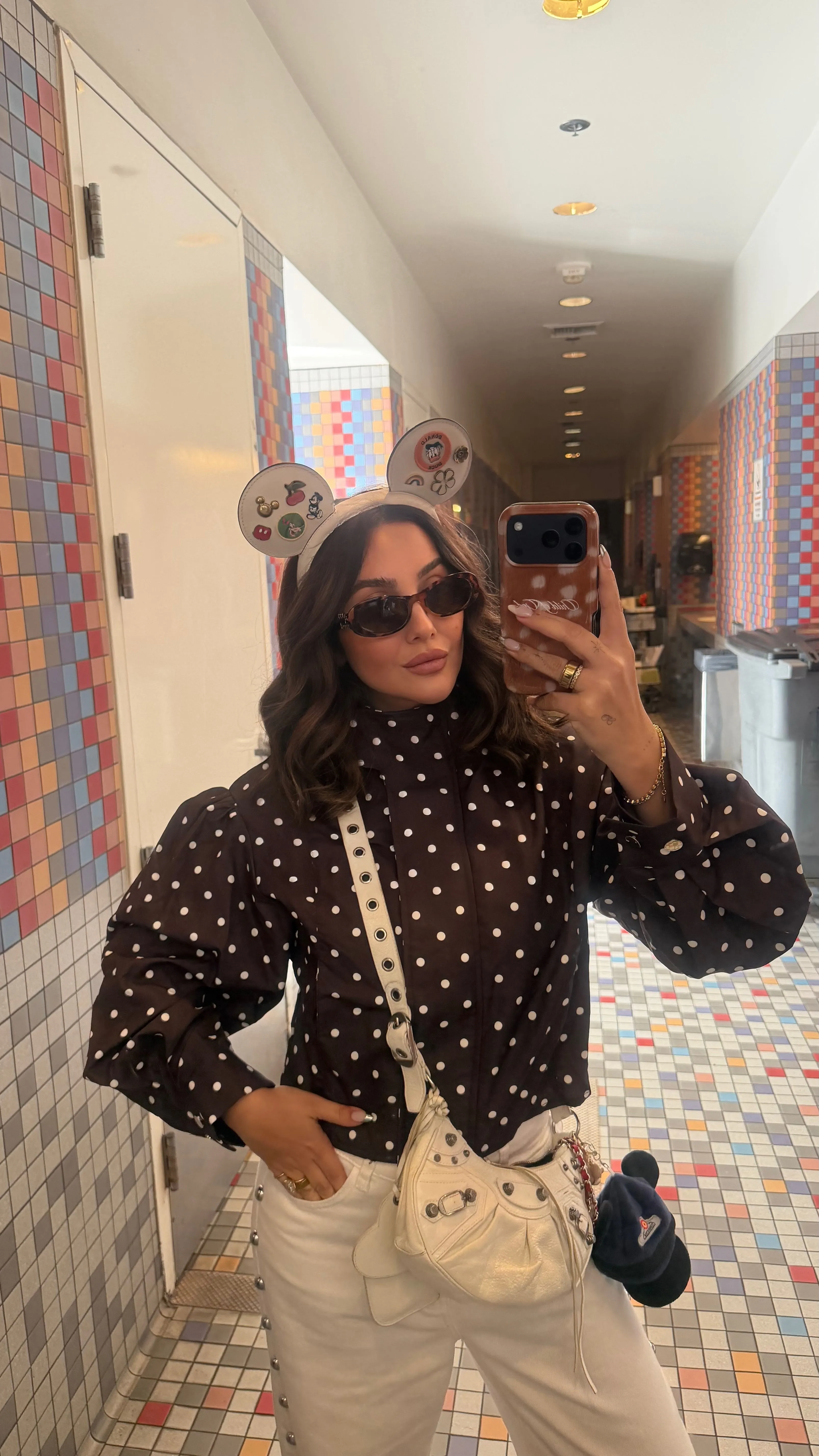 MOCHA POLKA DOT SHORT SET sold by Elvn Elvn product image thumbnail 4