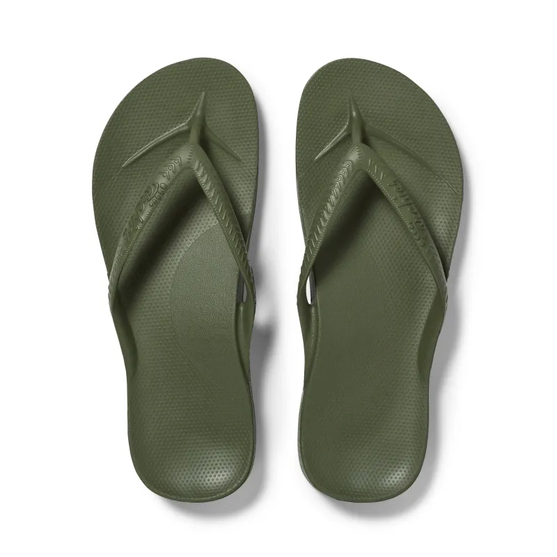 Arch Support Flip Flops - Classic - Olive sold by Archies