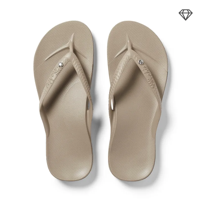 Arch Support Flip Flops - Classic - Crystal Taupe sold by Archies
