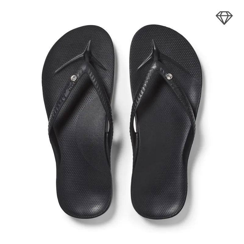 Arch Support Flip Flops - Classic - Crystal Black sold by Archies