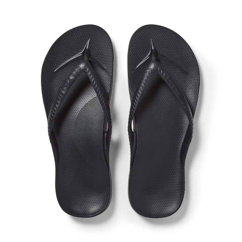 Arch Support Flip Flops - Classic - Black sold by Archies