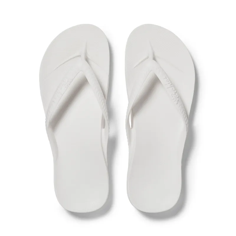 Arch Support Flip Flops - Classic - White sold by Archies