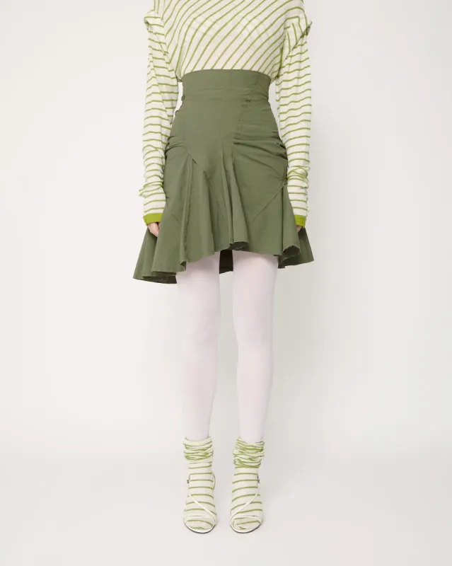 Khaki Mini Flame Skirt sold by Talia Byre