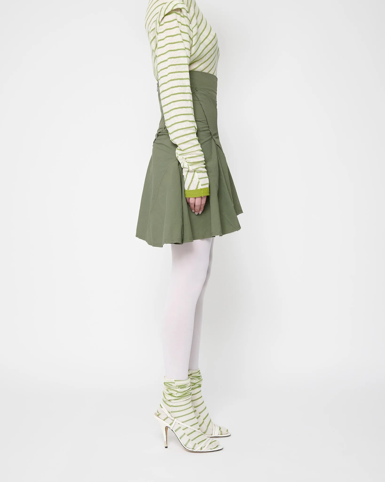 Khaki Mini Flame Skirt sold by Talia Byre product image thumbnail 2