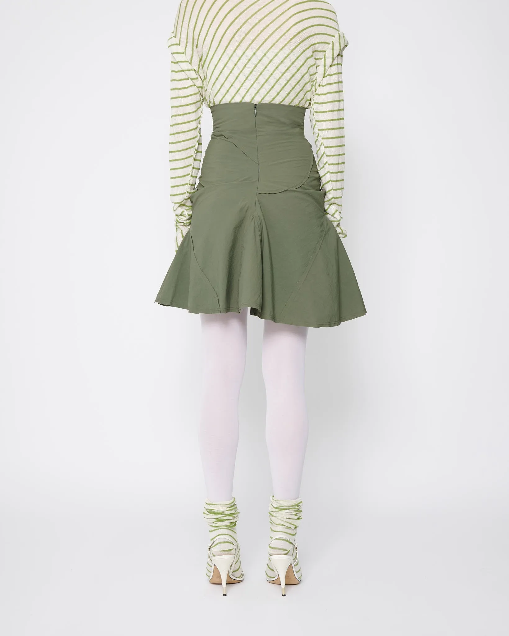 Khaki Mini Flame Skirt sold by Talia Byre product image thumbnail 3