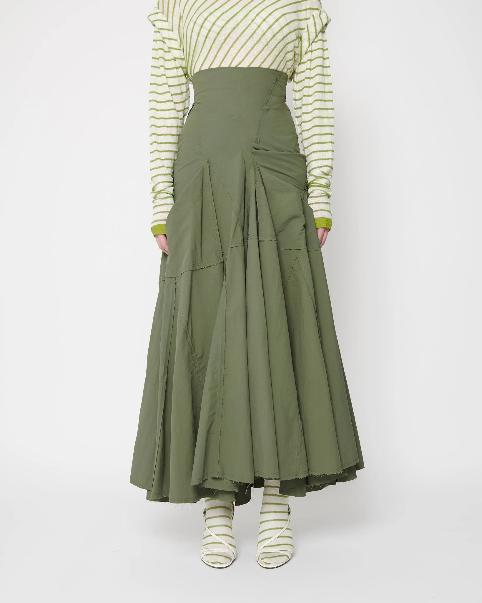 Khaki Full Flame Skirt sold by Talia Byre