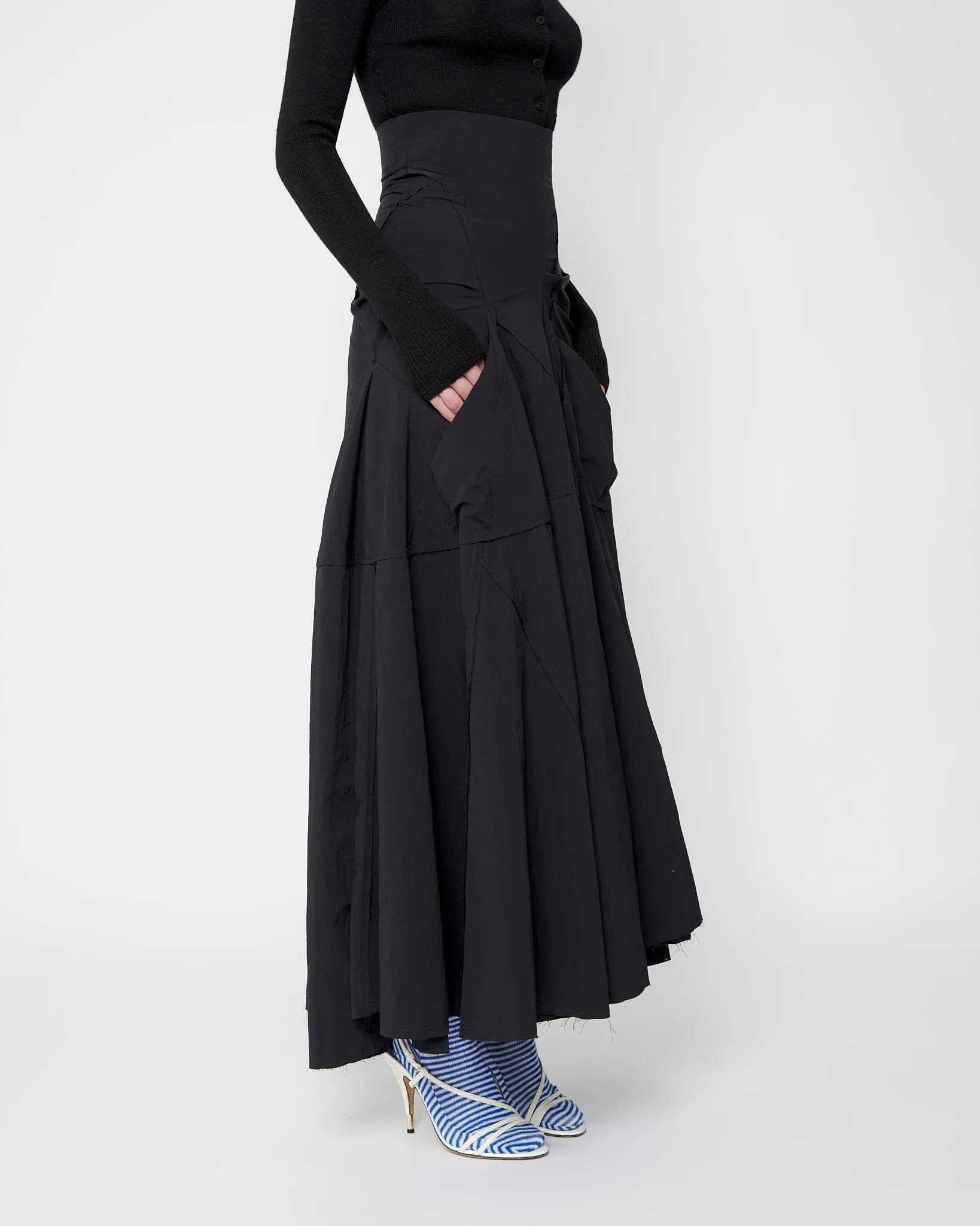 Black Full Flame Skirt - Nylon sold by Talia Byre