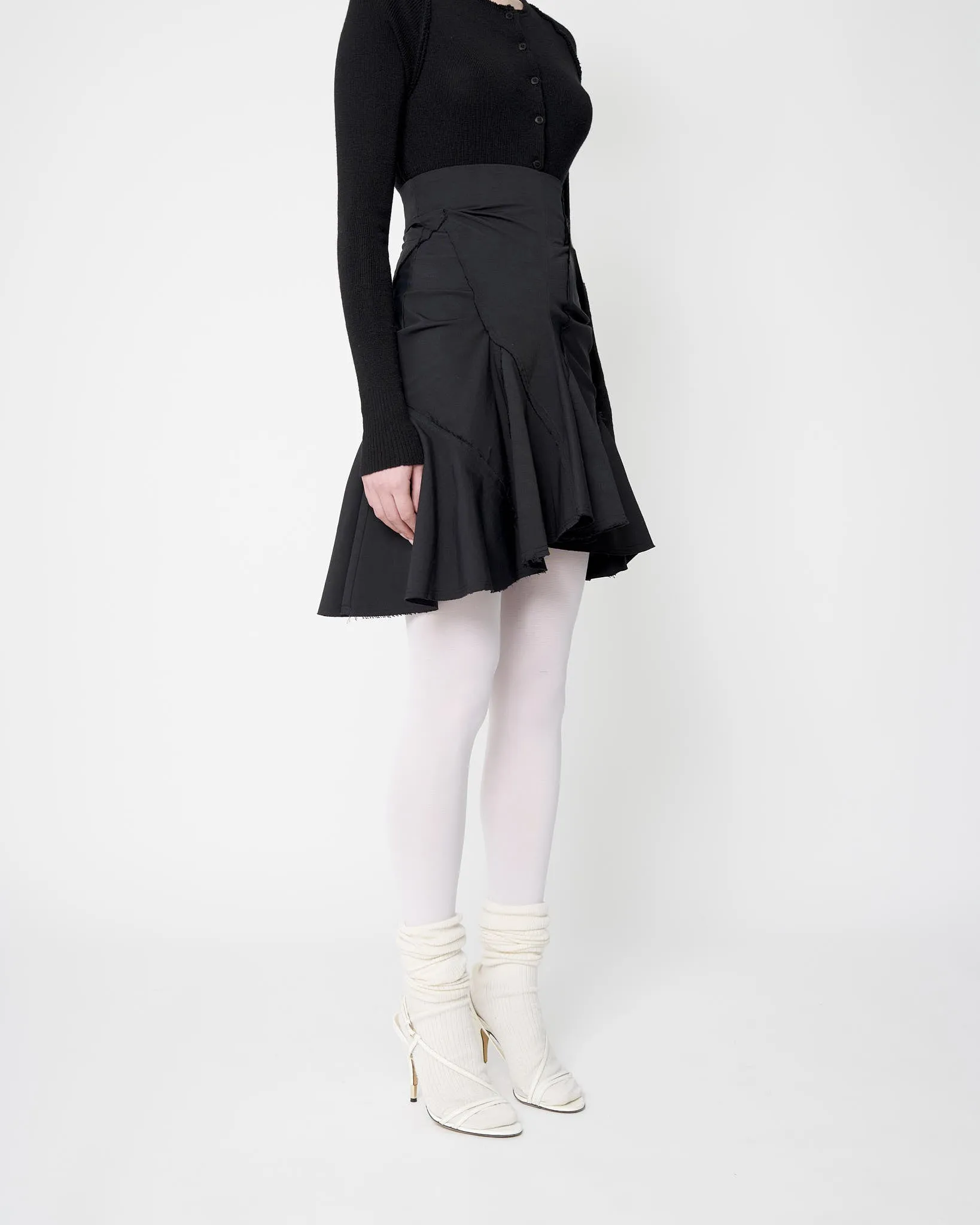 Black Mini Flame Skirt - Canvas sold by Talia Byre