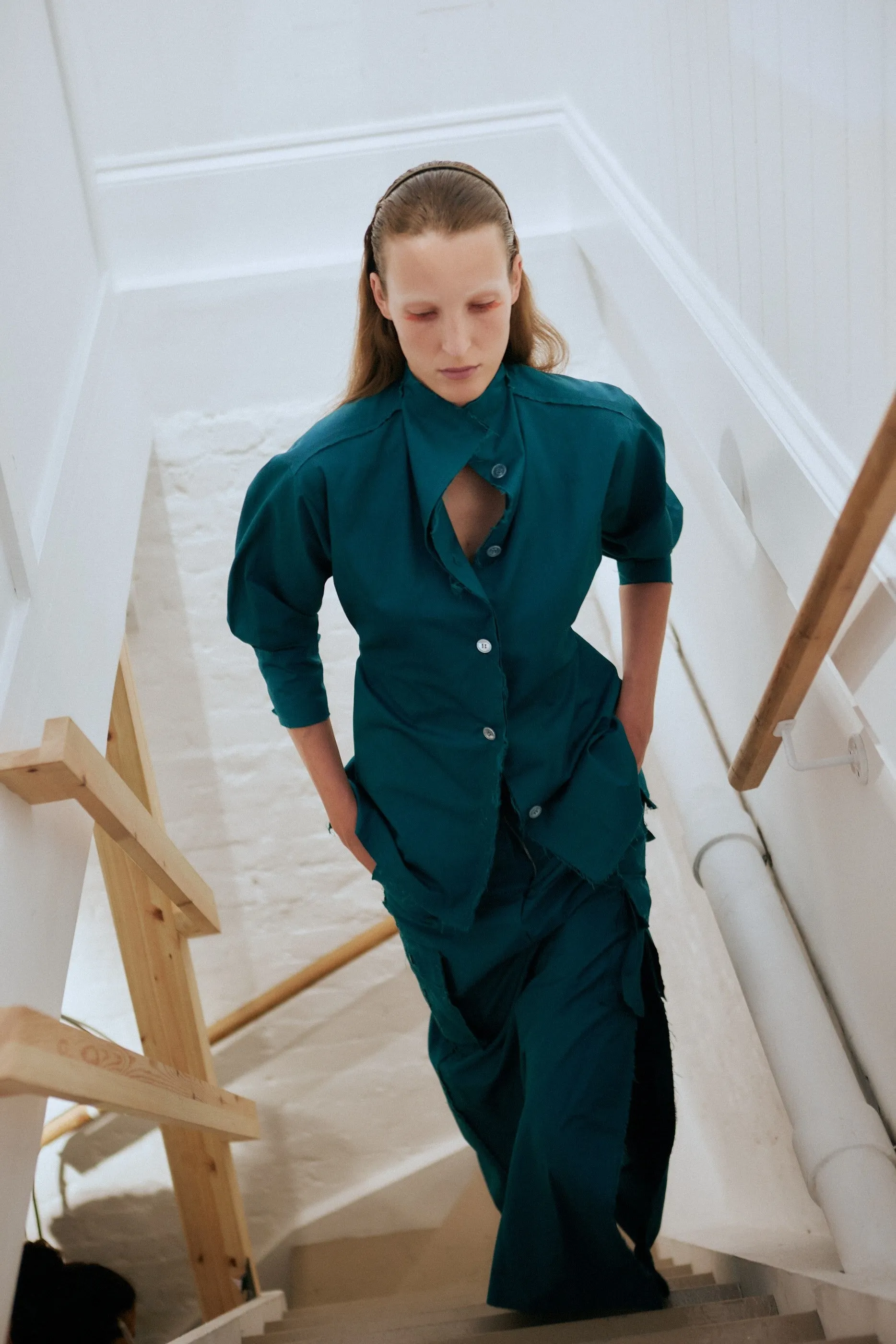 TEAL PINCHED WAIST SHIRT sold by Talia Byre product image thumbnail 4