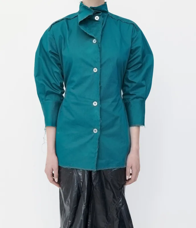 TEAL PINCHED WAIST SHIRT sold by Talia Byre