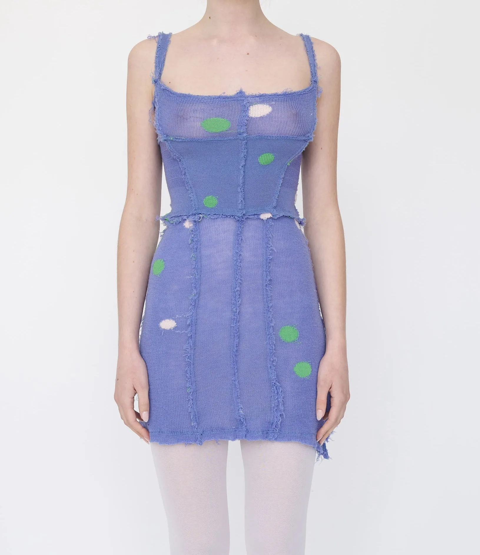 Lilac Polka Dot Corset Mini Dress sold by Talia Byre product image thumbnail 4