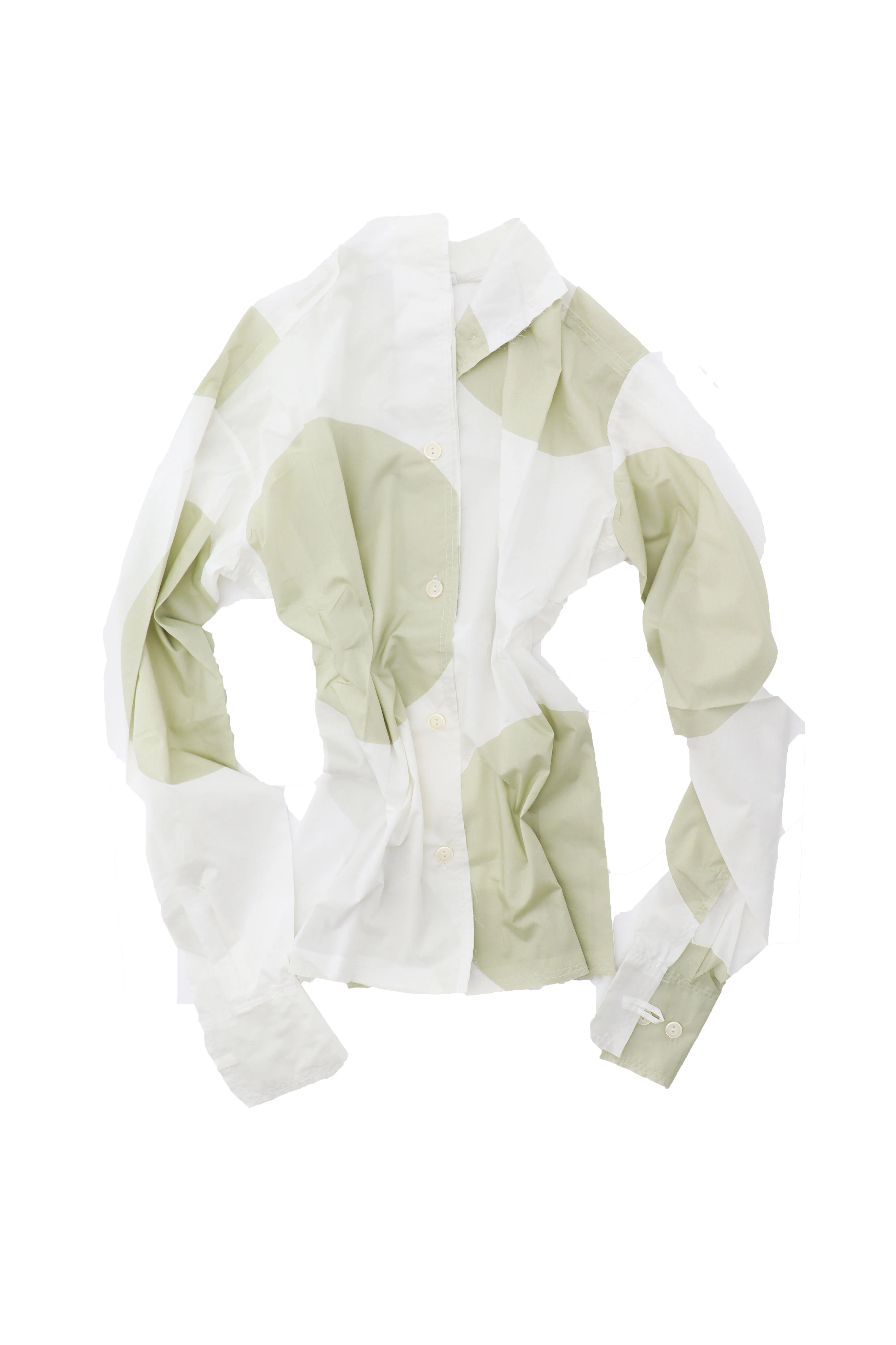 Cream Polka Pinched Waist Shirt sold by Talia Byre product image thumbnail 4