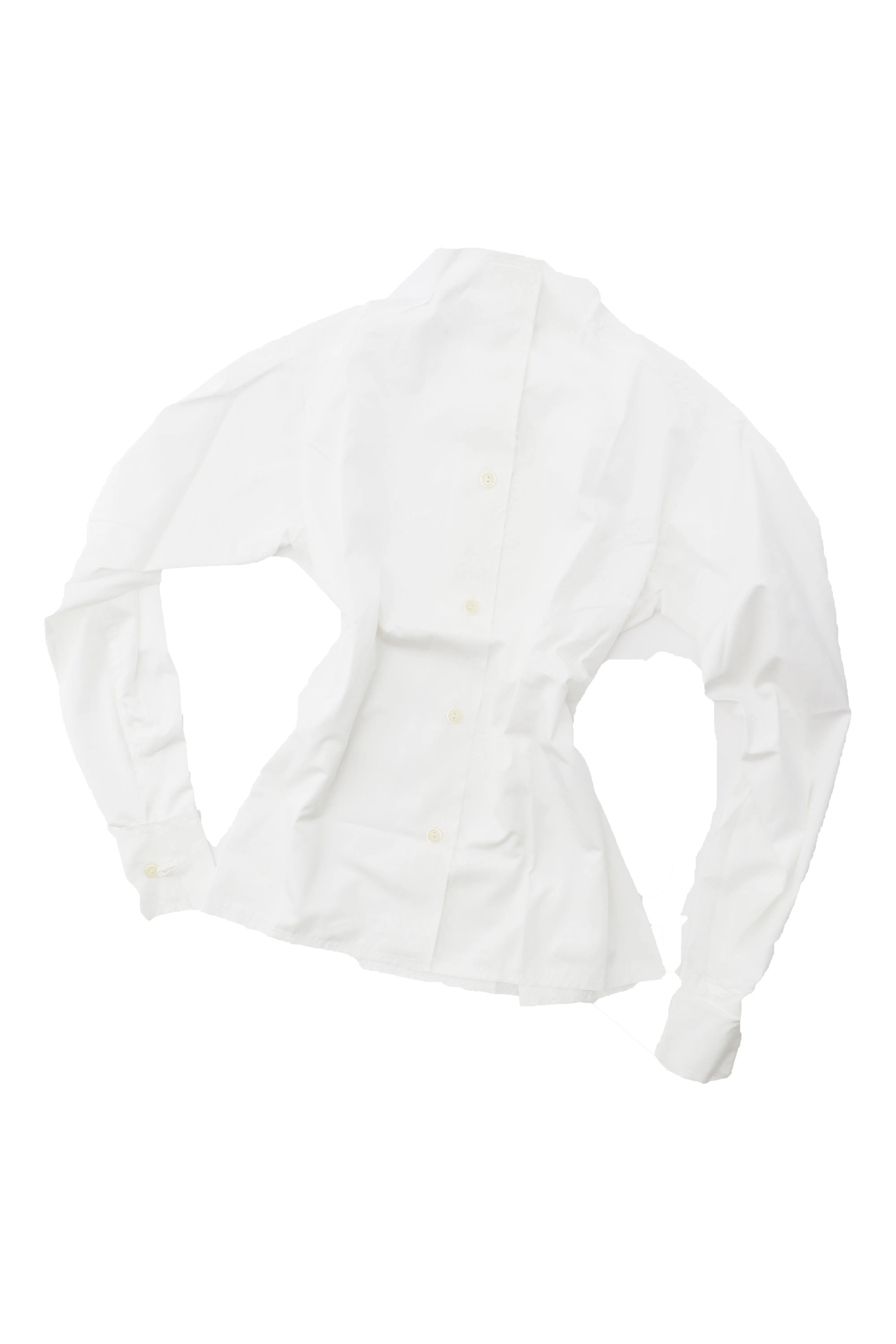 White Pinched Waist Shirt sold by Talia Byre product image thumbnail 4