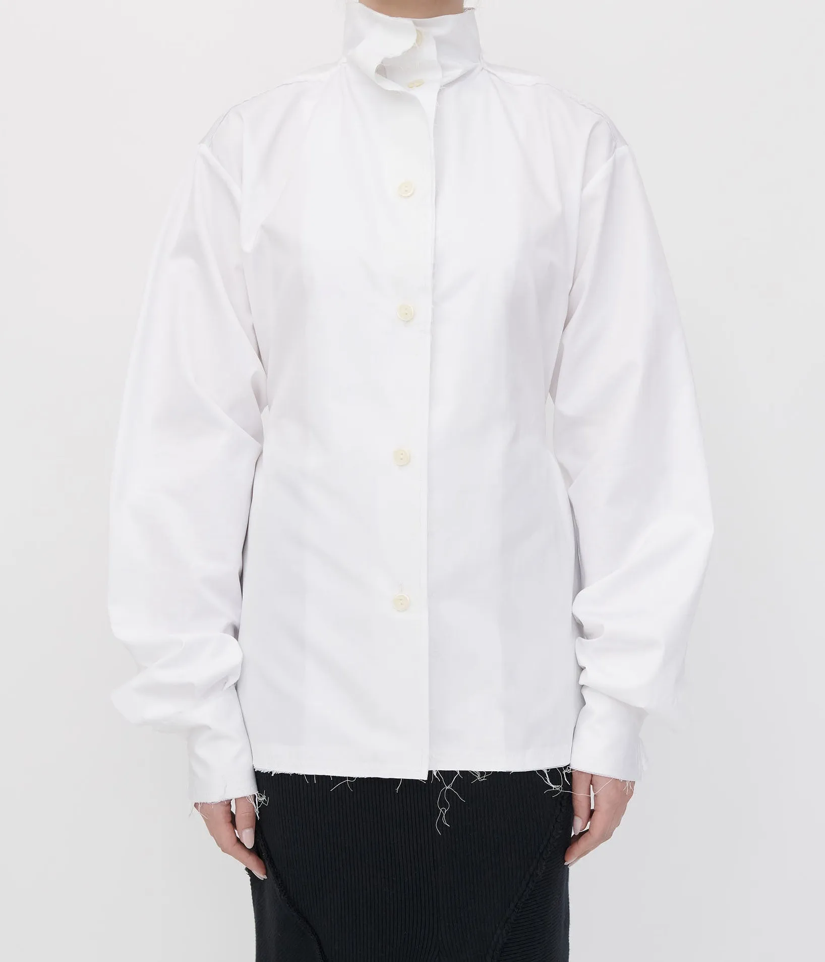 White Pinched Waist Shirt sold by Talia Byre