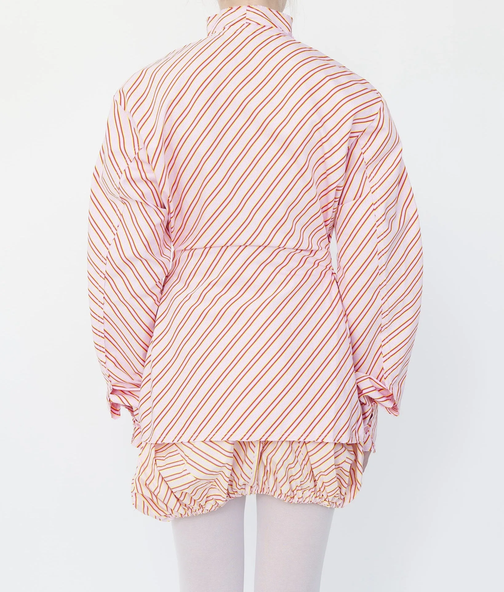 Pink Stripe Pinched Waist Shirt sold by Talia Byre product image thumbnail 3