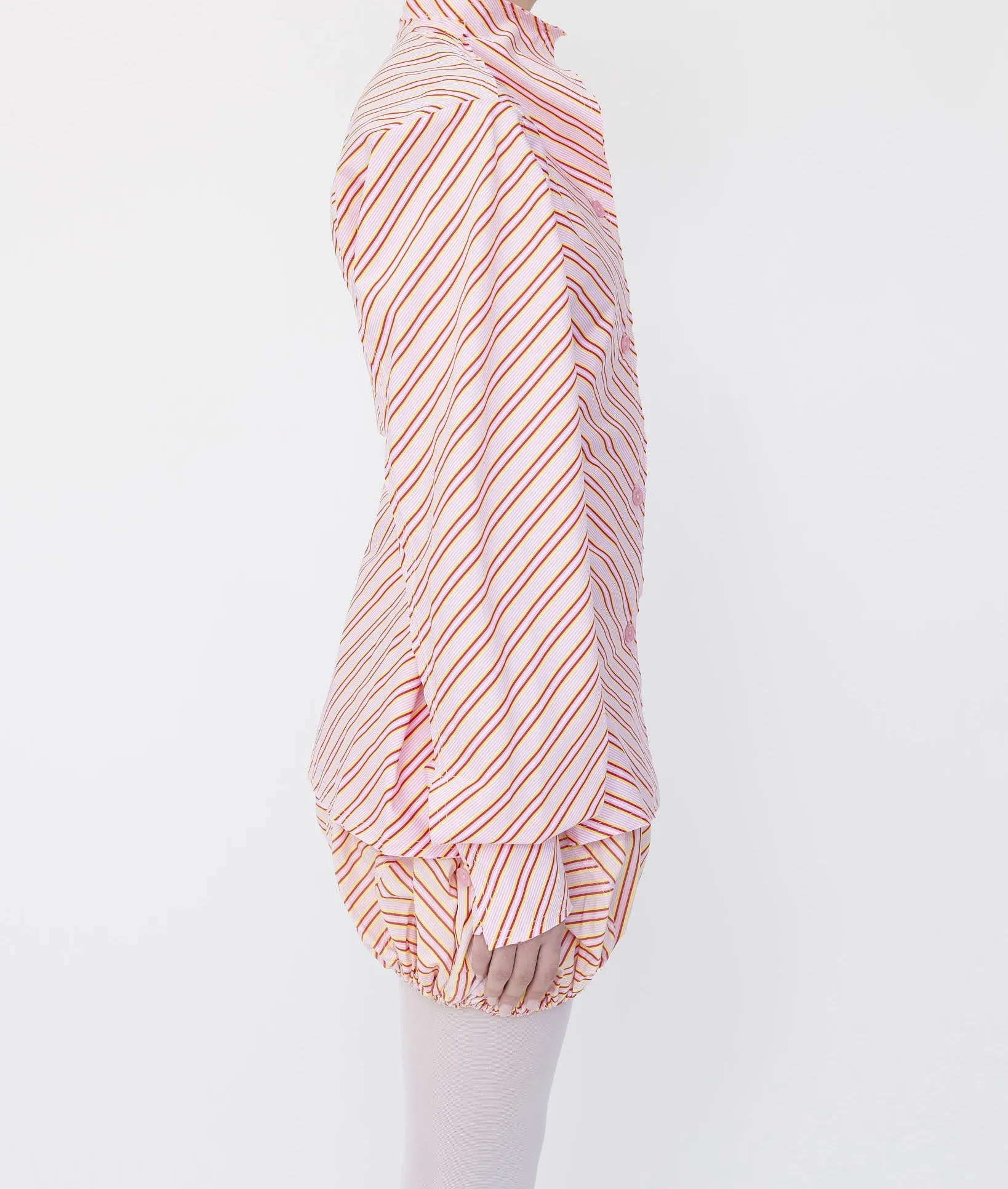 Pink Stripe Pinched Waist Shirt sold by Talia Byre product image thumbnail 2