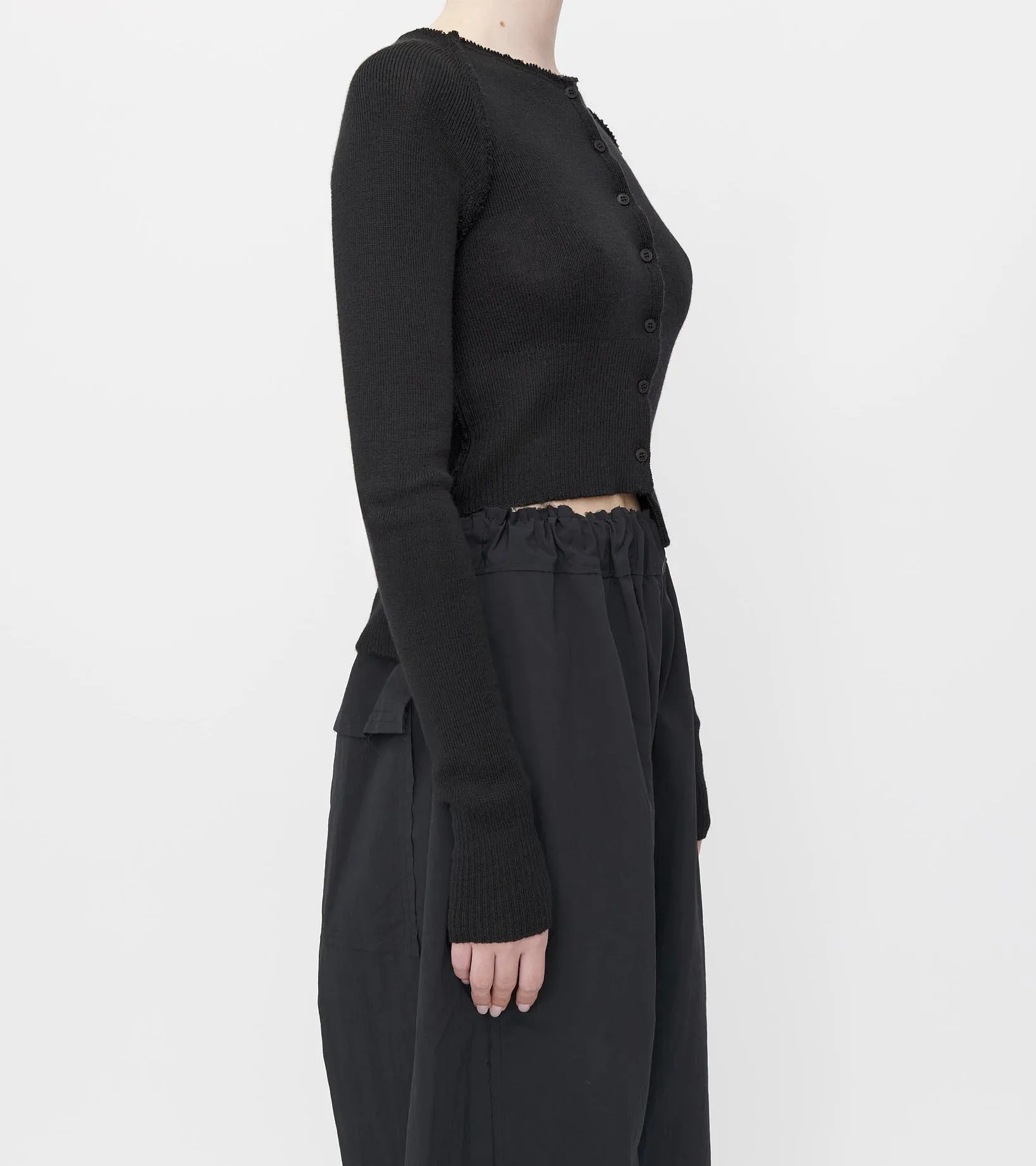 Black Merino Knit Classic Cardigan sold by Talia Byre product image thumbnail 2