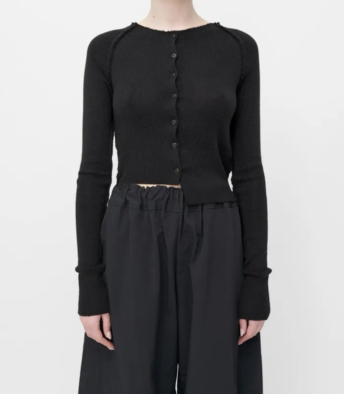 Black Merino Knit Classic Cardigan sold by Talia Byre