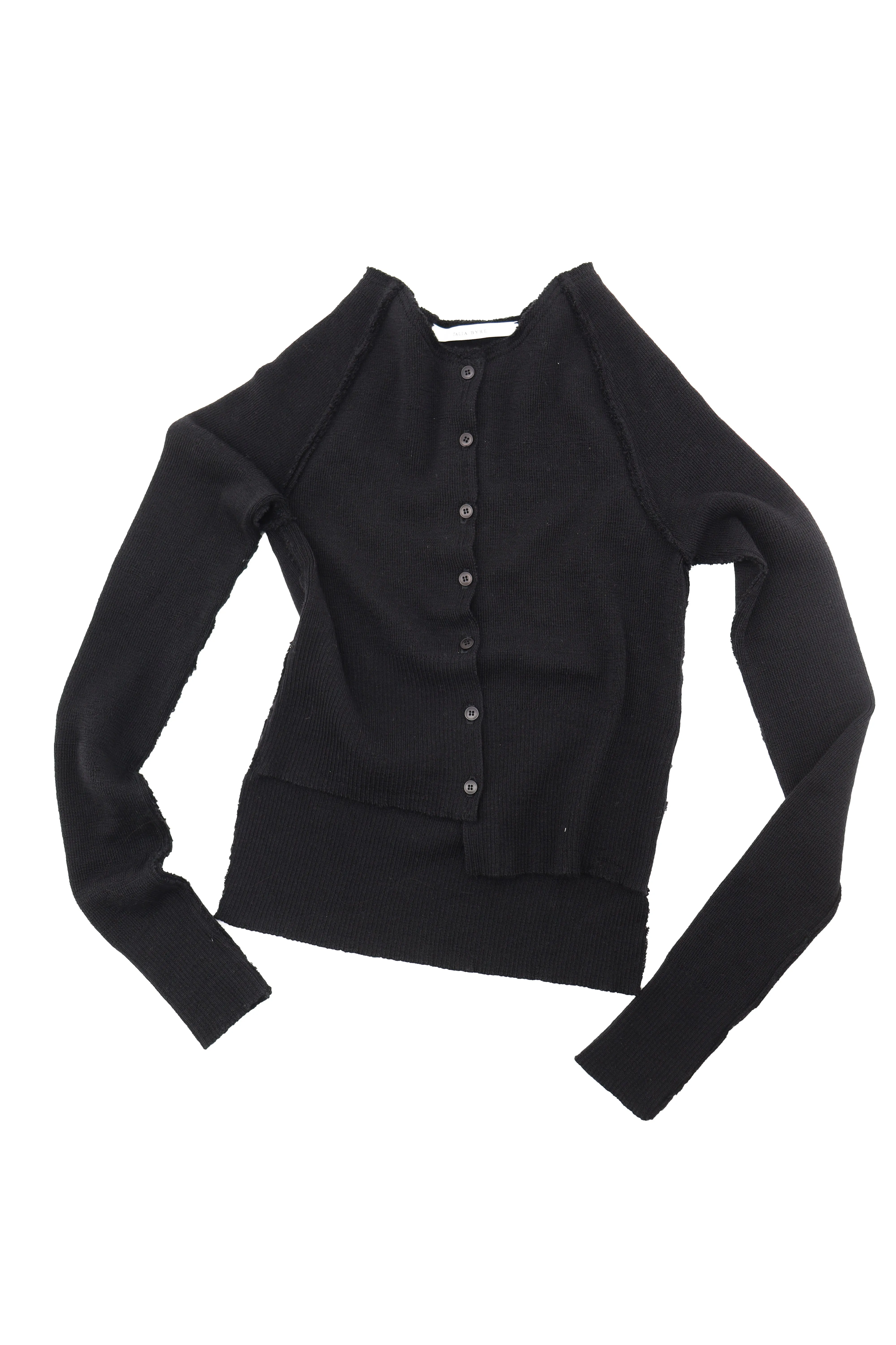 Black Merino Knit Classic Cardigan sold by Talia Byre product image thumbnail 4