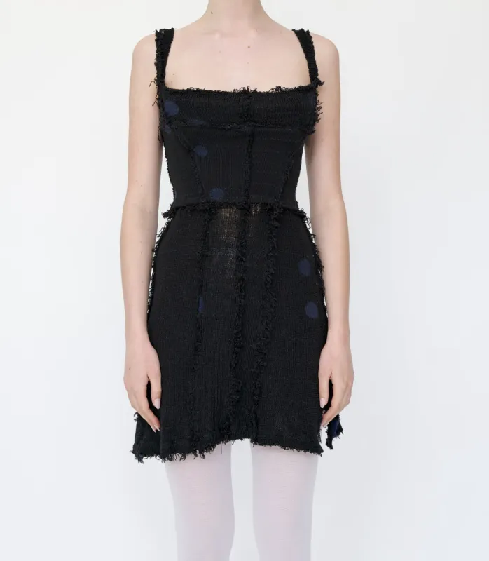 Black Polka Dot Corset Mini Dress sold by Talia Byre