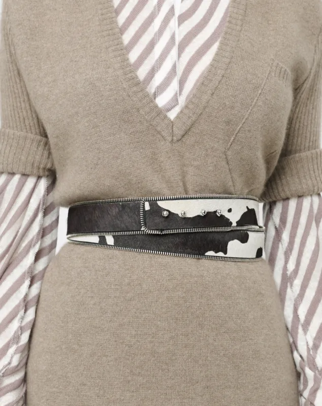 Cow Zipper Wrap Belt sold by Talia Byre
