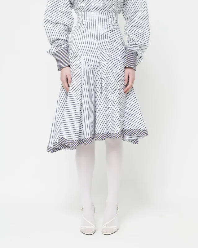 White/Navy Stripe Midi Skirt sold by Talia Byre