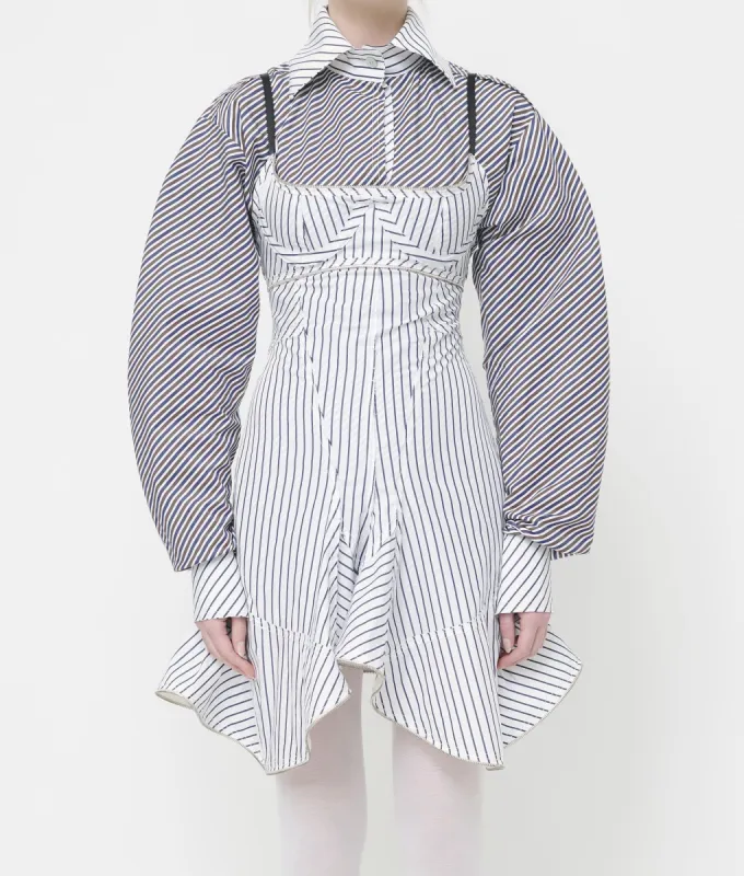 White/Navy Stripe Bambino Dress made by Talia Byre