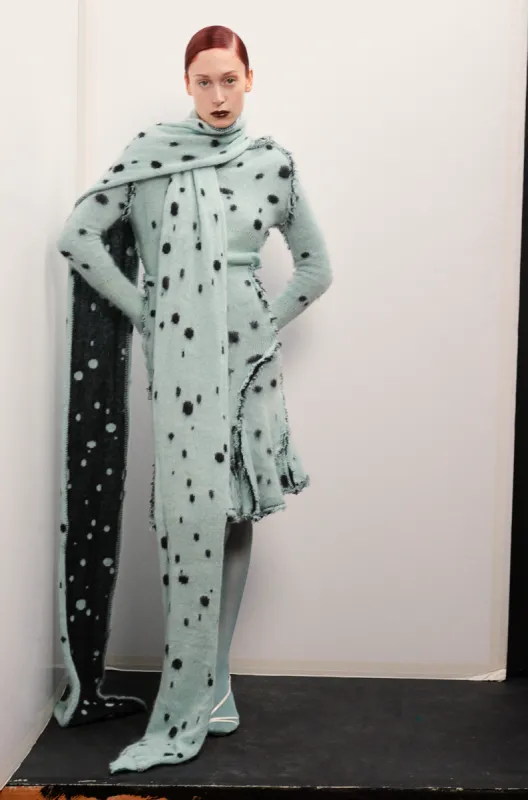 Mint Dalmatian Mohair Scarf sold by Talia Byre