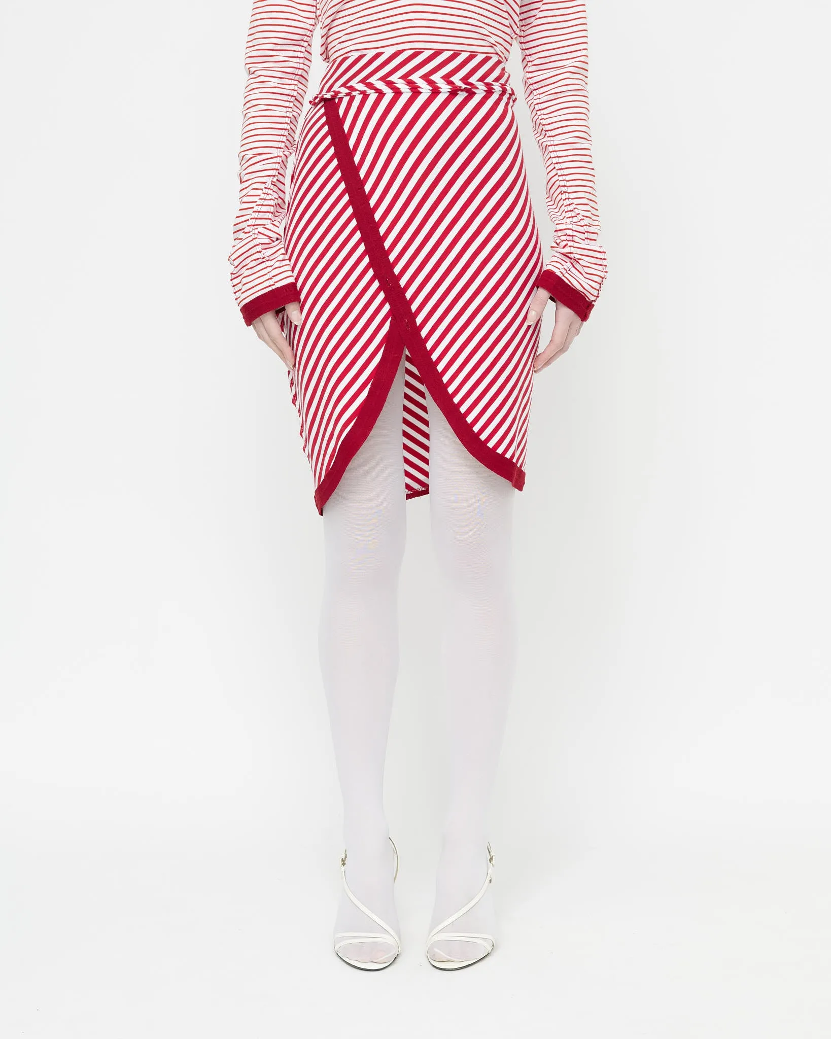 Red Stripe Wrap Skirt sold by Talia Byre