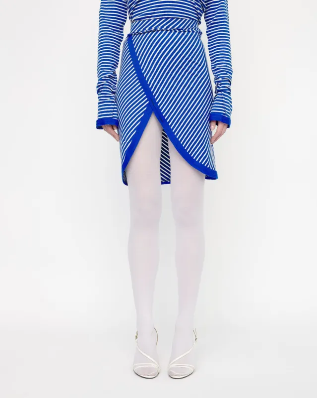 Blue Stripe Wrap Skirt sold by Talia Byre