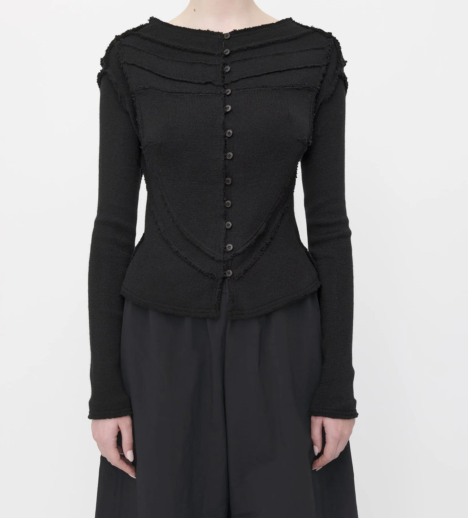 Pink Merino Knit Corset Cardigan sold by Talia Byre