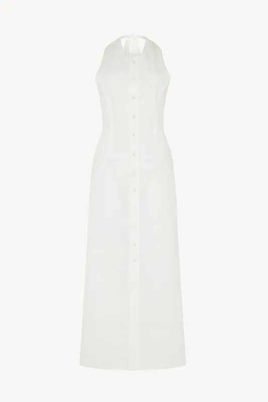SS23 White Poplin Halter Neck Dress sold by Talia Byre