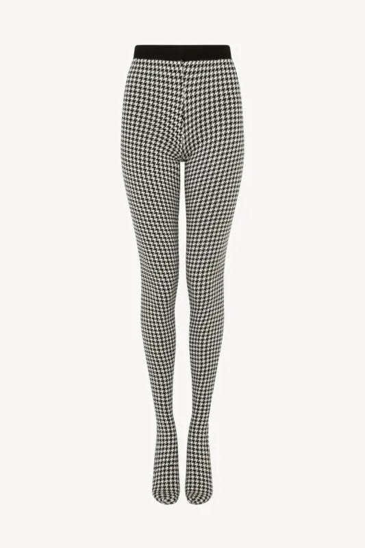 AW24 Black Houndstooth Tights made by Talia Byre