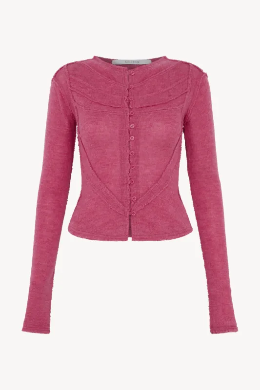 SS23 Pink Knit Corset Cardigan sold by Talia Byre