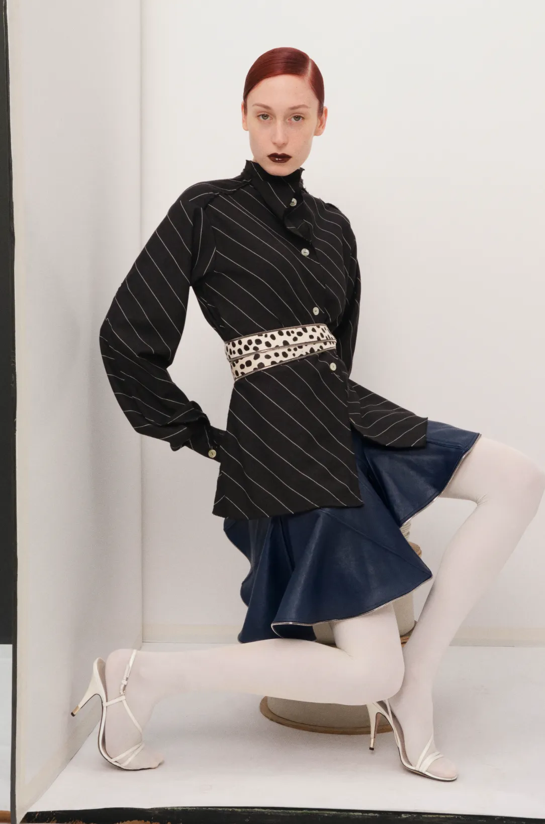 PINSTRIPE PINCHED WAIST SHIRT - 2 sold by Talia Byre