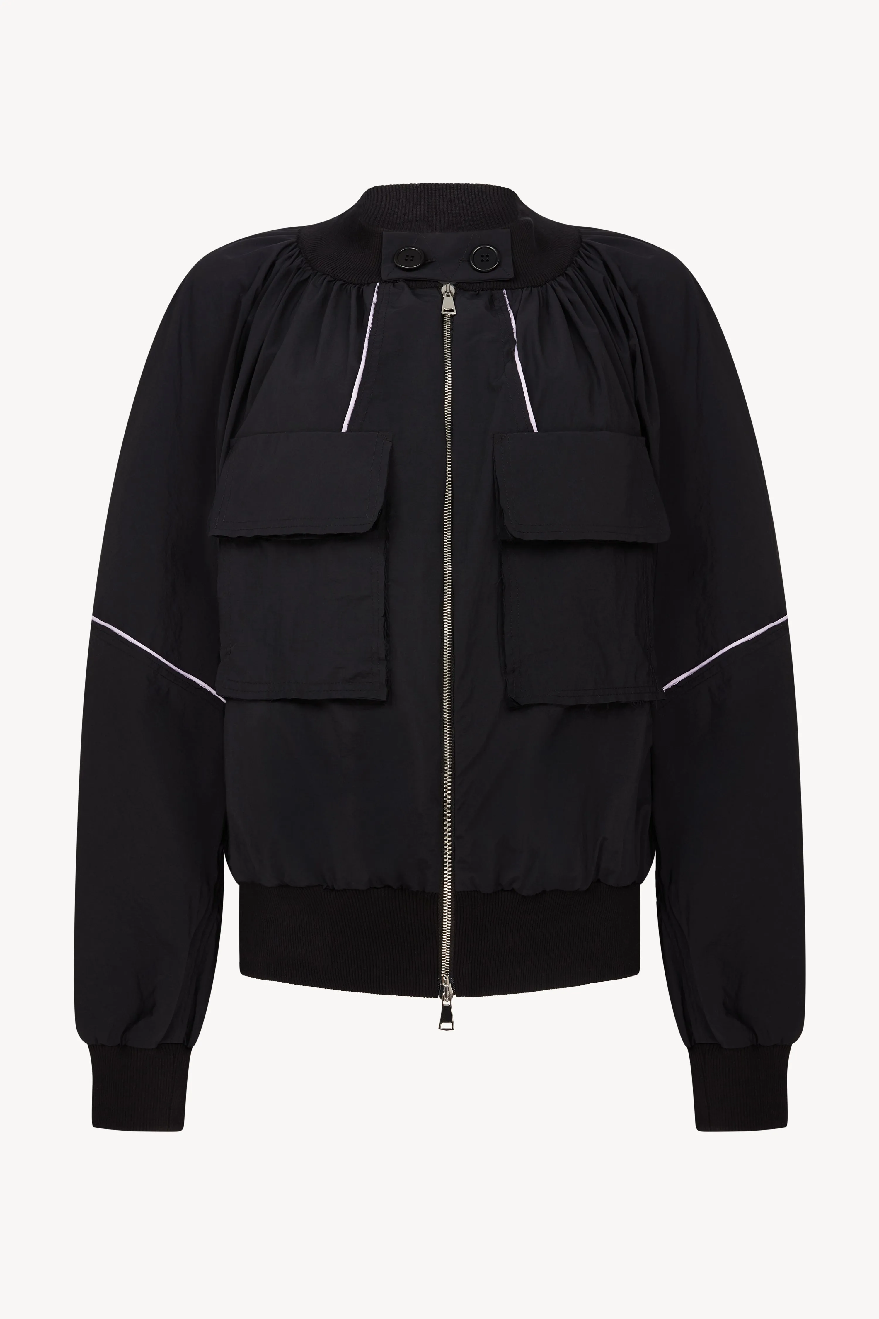 Black and Lilac Bomber Jacket sold by Talia Byre