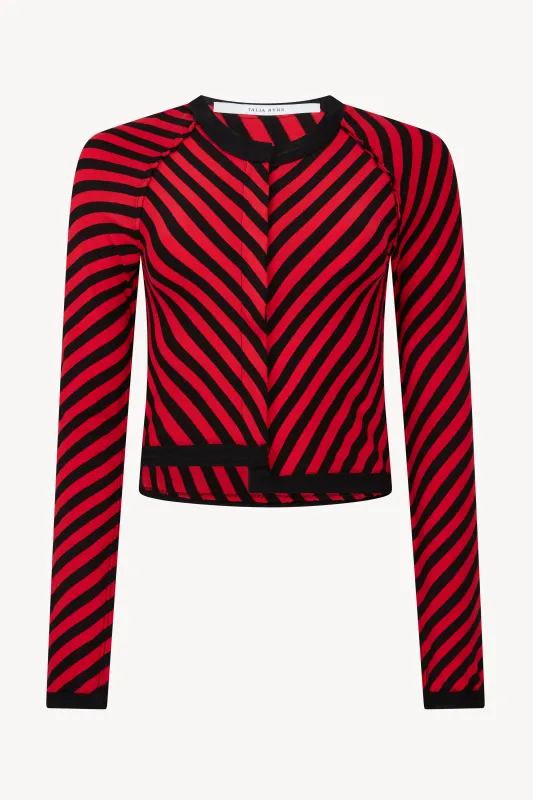 Red Stripe Classic Cardigan sold by Talia Byre