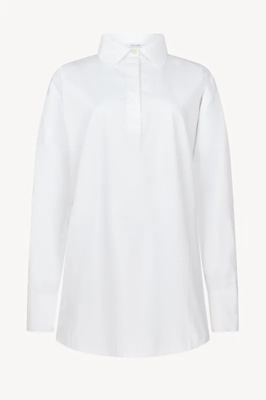 White Poplin Rugby Shirt sold by Talia Byre