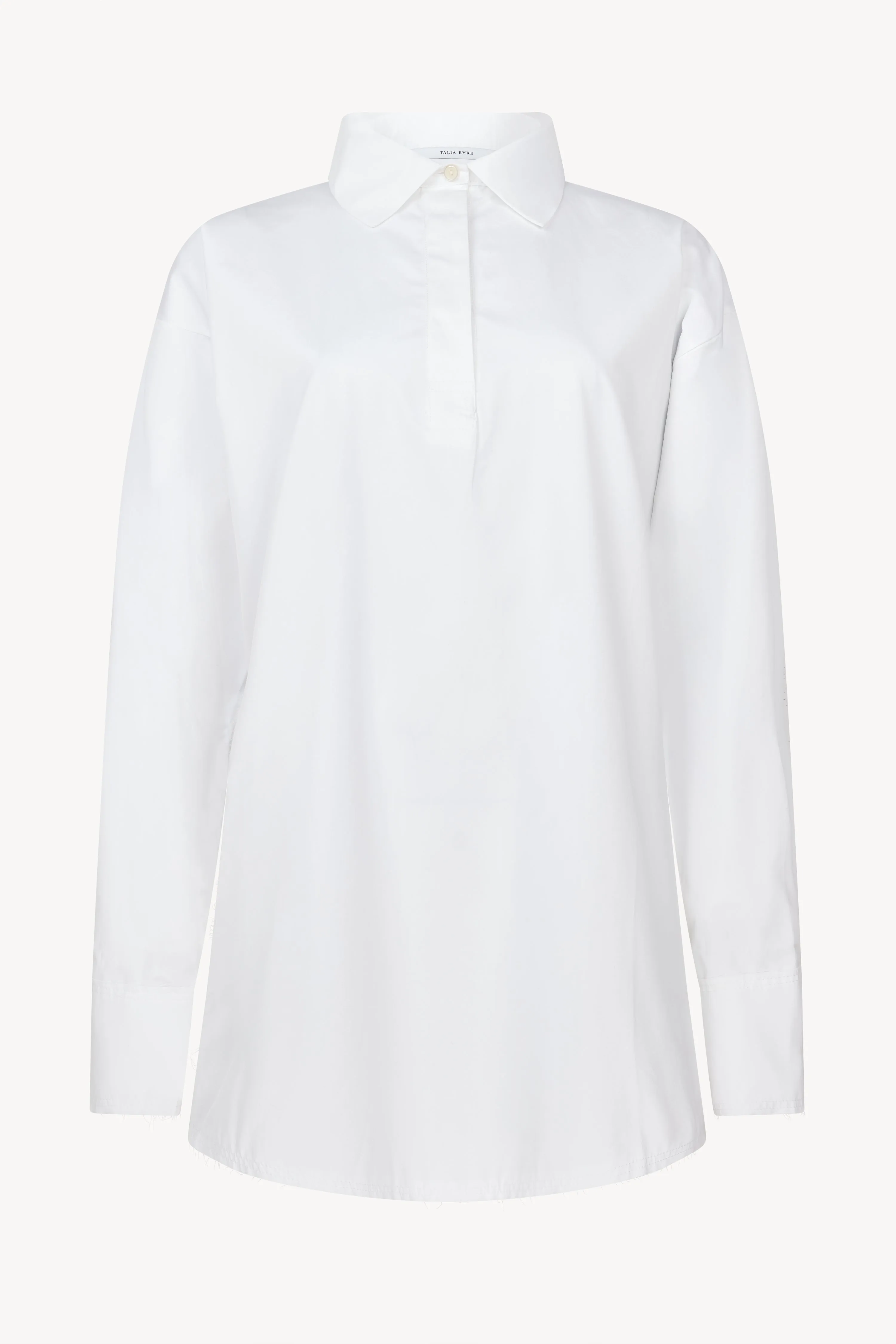 White Poplin Rugby Shirt sold by Talia Byre