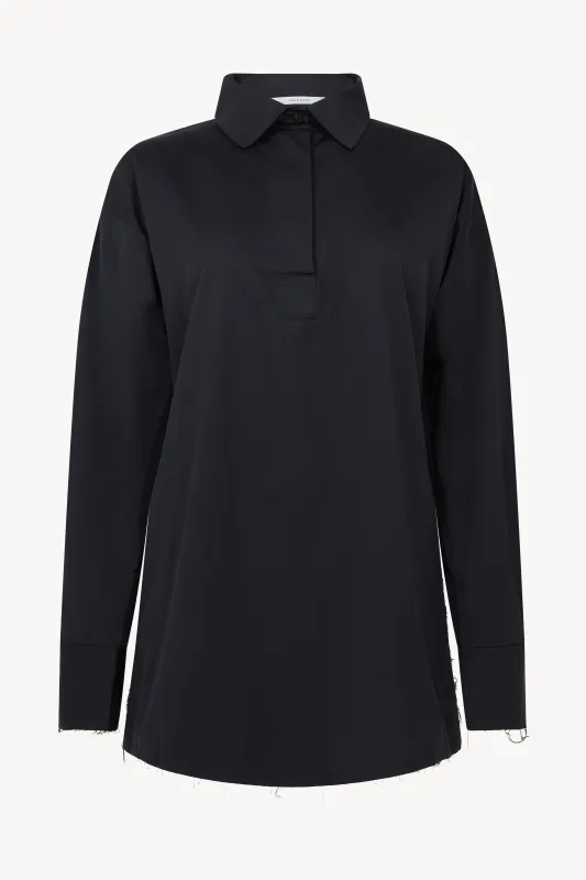 Black Poplin Rugby Shirt sold by Talia Byre