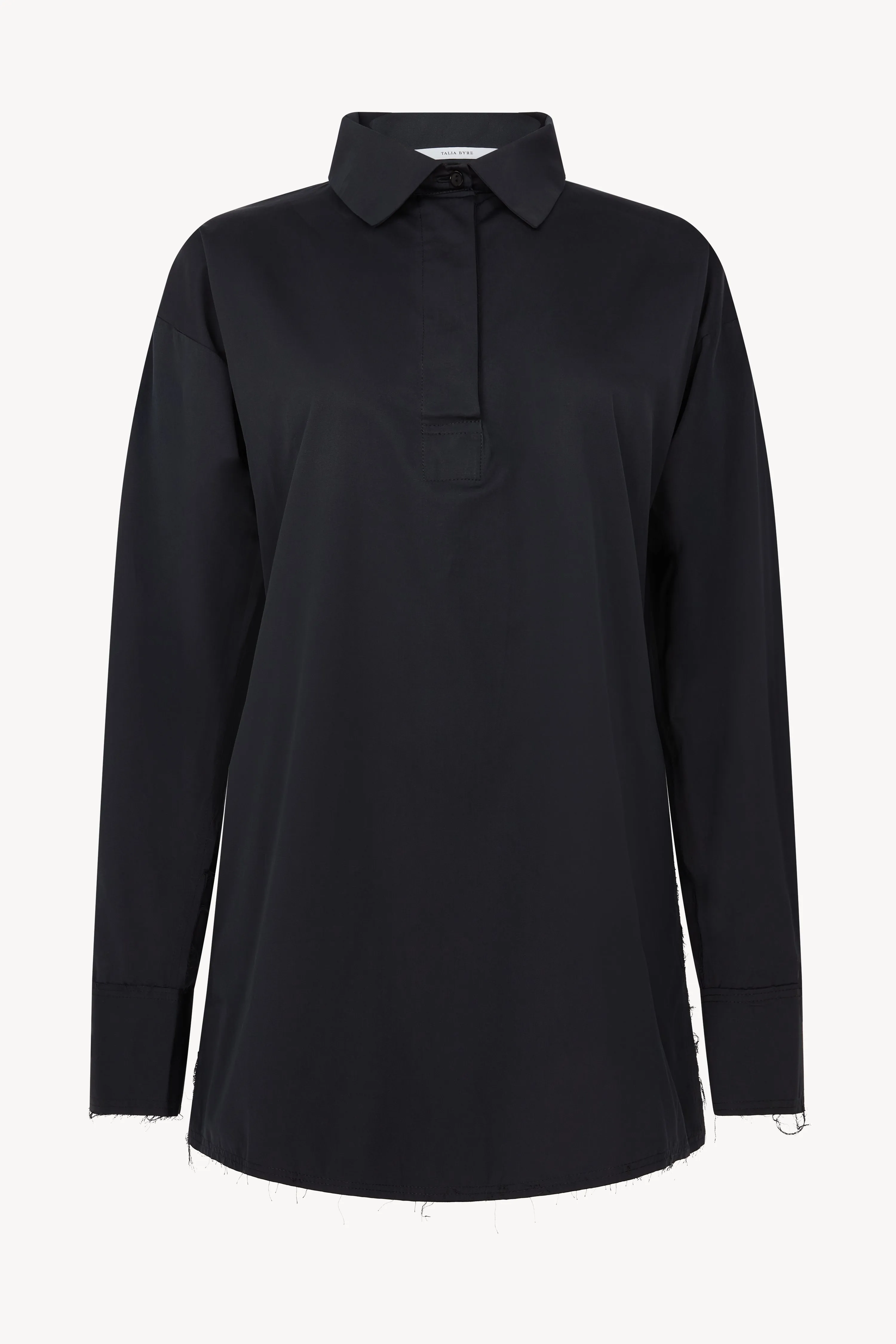 Black Poplin Rugby Shirt sold by Talia Byre